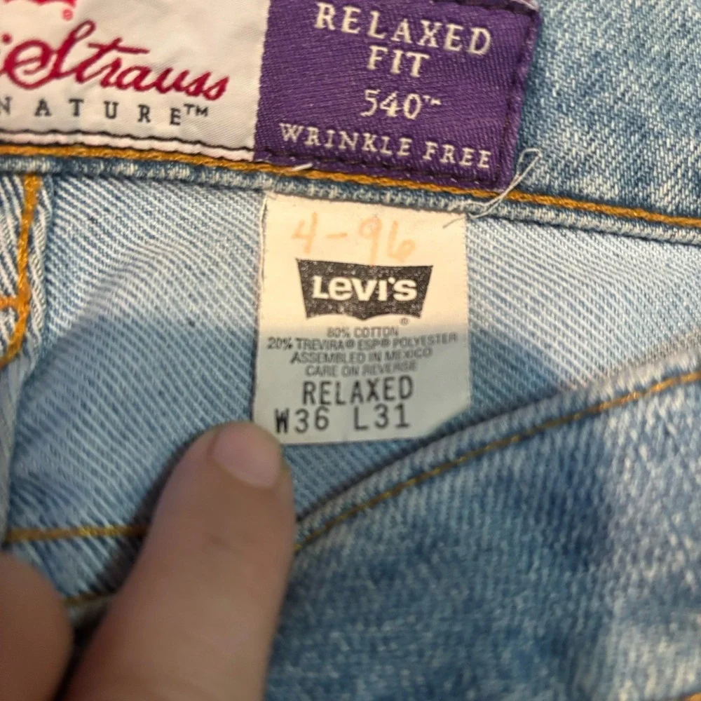 Levis 540 Jeans Mens Size 36x31 Blue Relaxed Fit  Cotton Vintage‎ 90's Brown Tab